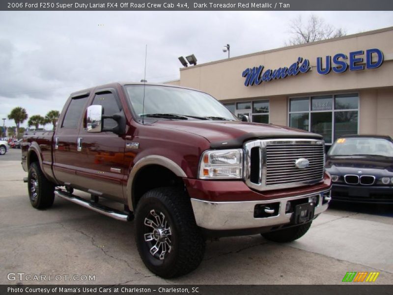 Dark Toreador Red Metallic / Tan 2006 Ford F250 Super Duty Lariat FX4 Off Road Crew Cab 4x4