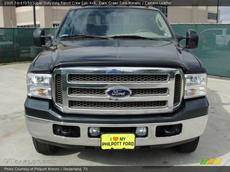 Dark Green Satin Metallic / Castano Leather 2005 Ford F350 Super Duty King Ranch Crew Cab 4x4