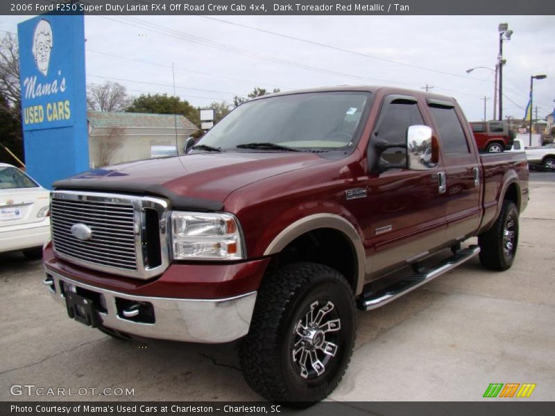 Dark Toreador Red Metallic / Tan 2006 Ford F250 Super Duty Lariat FX4 Off Road Crew Cab 4x4