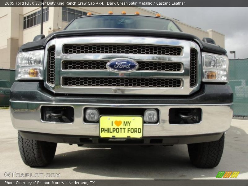 Dark Green Satin Metallic / Castano Leather 2005 Ford F350 Super Duty King Ranch Crew Cab 4x4