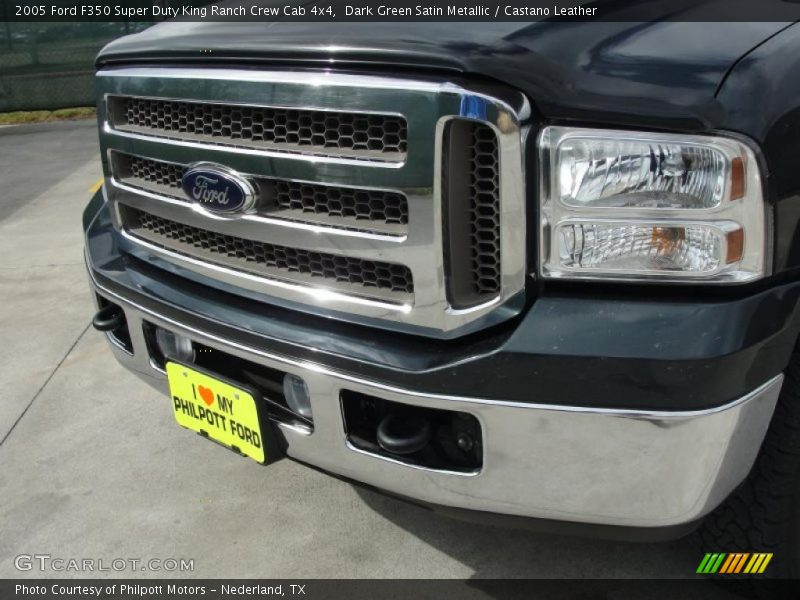 Dark Green Satin Metallic / Castano Leather 2005 Ford F350 Super Duty King Ranch Crew Cab 4x4