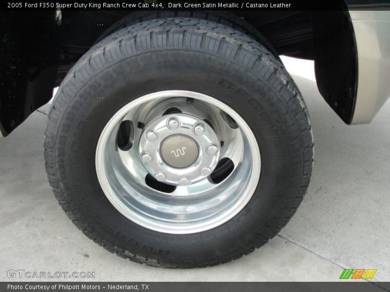 Dark Green Satin Metallic / Castano Leather 2005 Ford F350 Super Duty King Ranch Crew Cab 4x4
