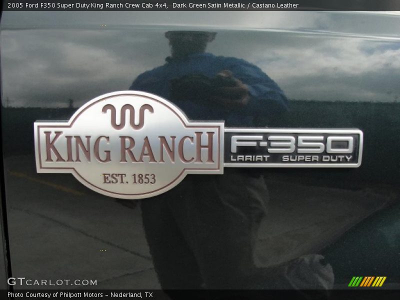 Dark Green Satin Metallic / Castano Leather 2005 Ford F350 Super Duty King Ranch Crew Cab 4x4