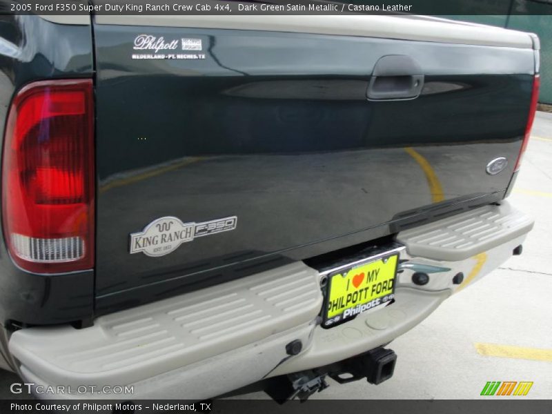 Dark Green Satin Metallic / Castano Leather 2005 Ford F350 Super Duty King Ranch Crew Cab 4x4