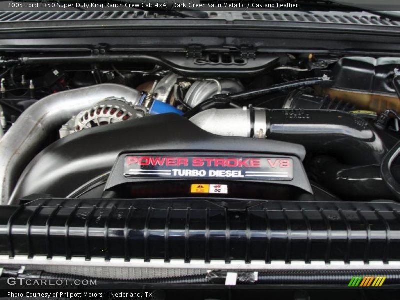 Dark Green Satin Metallic / Castano Leather 2005 Ford F350 Super Duty King Ranch Crew Cab 4x4