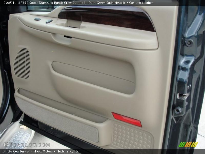 Dark Green Satin Metallic / Castano Leather 2005 Ford F350 Super Duty King Ranch Crew Cab 4x4