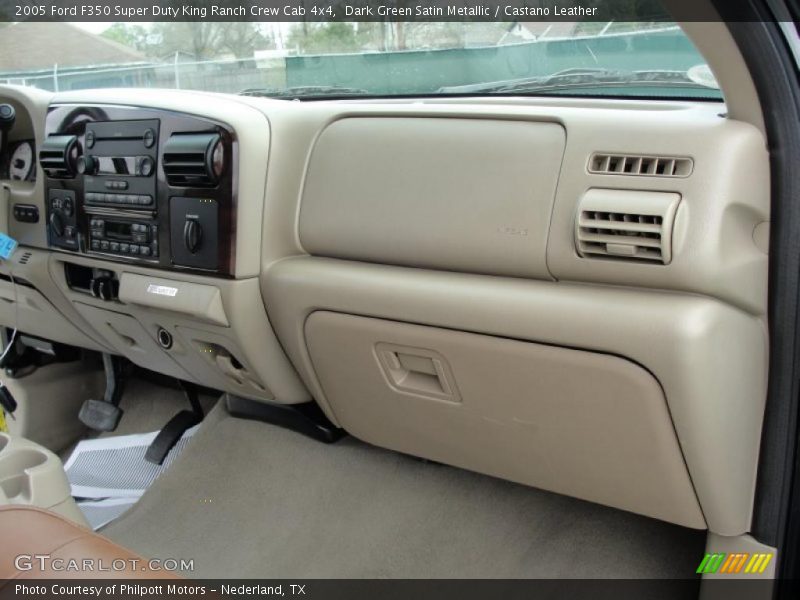 Dark Green Satin Metallic / Castano Leather 2005 Ford F350 Super Duty King Ranch Crew Cab 4x4