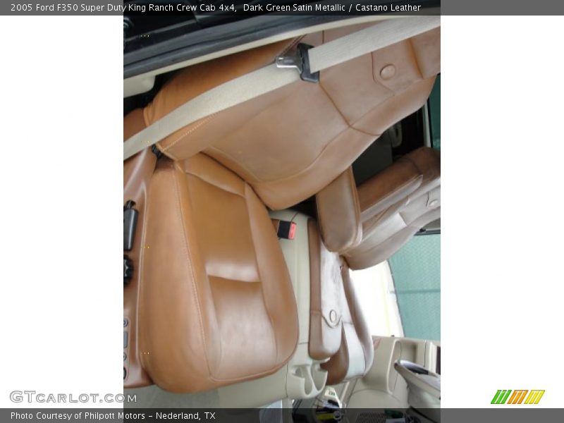 Dark Green Satin Metallic / Castano Leather 2005 Ford F350 Super Duty King Ranch Crew Cab 4x4