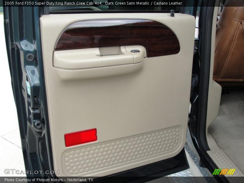 Dark Green Satin Metallic / Castano Leather 2005 Ford F350 Super Duty King Ranch Crew Cab 4x4