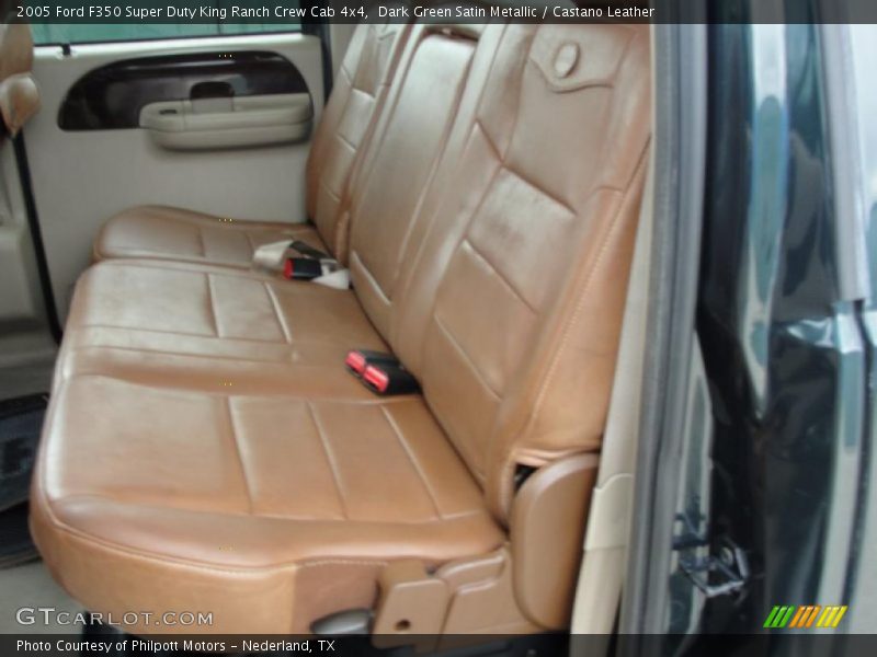 Dark Green Satin Metallic / Castano Leather 2005 Ford F350 Super Duty King Ranch Crew Cab 4x4