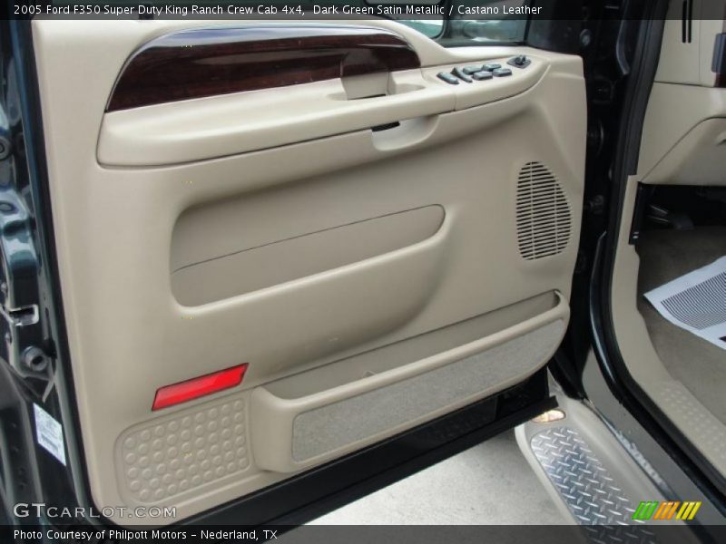 Dark Green Satin Metallic / Castano Leather 2005 Ford F350 Super Duty King Ranch Crew Cab 4x4