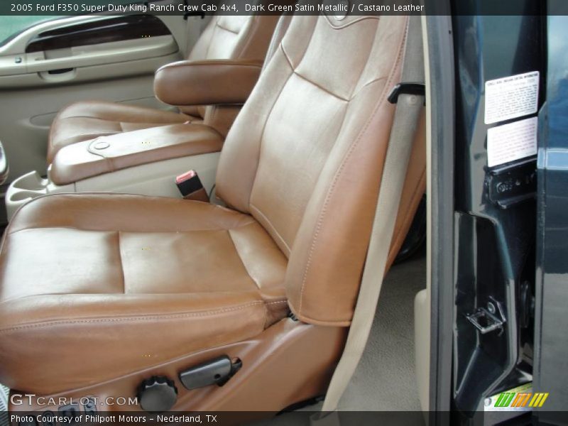 Dark Green Satin Metallic / Castano Leather 2005 Ford F350 Super Duty King Ranch Crew Cab 4x4