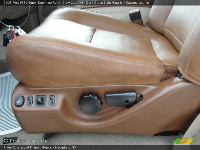 Dark Green Satin Metallic / Castano Leather 2005 Ford F350 Super Duty King Ranch Crew Cab 4x4