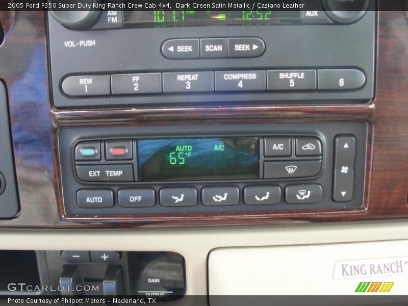 Dark Green Satin Metallic / Castano Leather 2005 Ford F350 Super Duty King Ranch Crew Cab 4x4