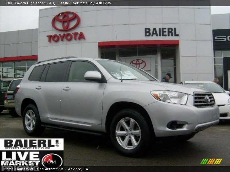 Classic Silver Metallic / Ash Gray 2008 Toyota Highlander 4WD