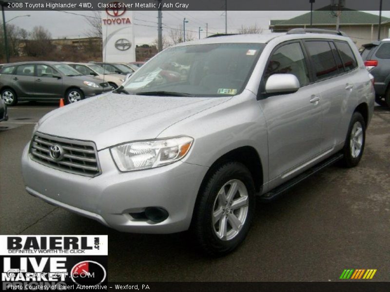 Classic Silver Metallic / Ash Gray 2008 Toyota Highlander 4WD