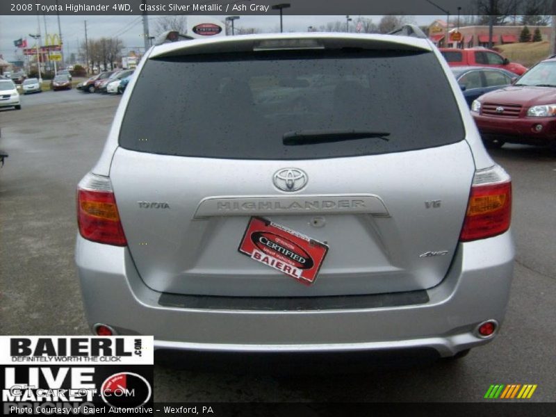Classic Silver Metallic / Ash Gray 2008 Toyota Highlander 4WD