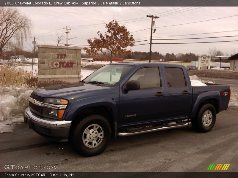 Superior Blue Metallic / Sandstone 2005 Chevrolet Colorado LS Crew Cab 4x4