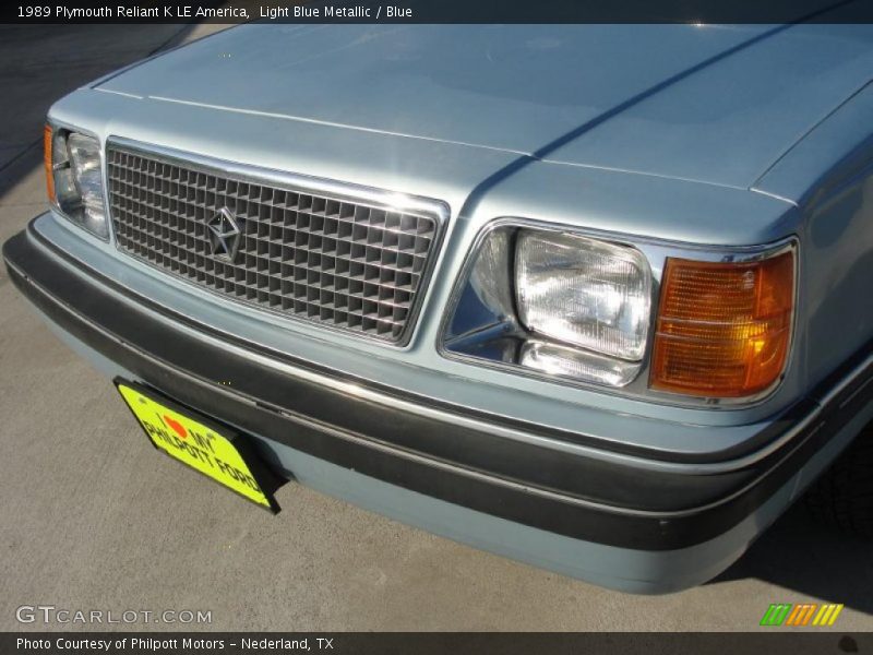 Light Blue Metallic / Blue 1989 Plymouth Reliant K LE America