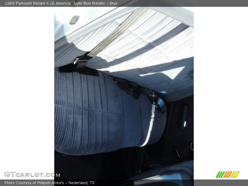 Light Blue Metallic / Blue 1989 Plymouth Reliant K LE America