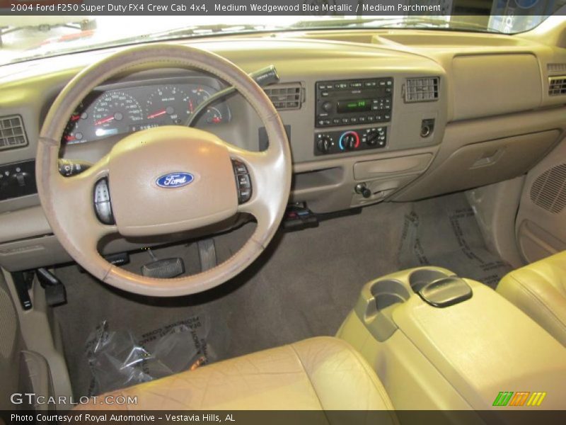 Medium Wedgewood Blue Metallic / Medium Parchment 2004 Ford F250 Super Duty FX4 Crew Cab 4x4