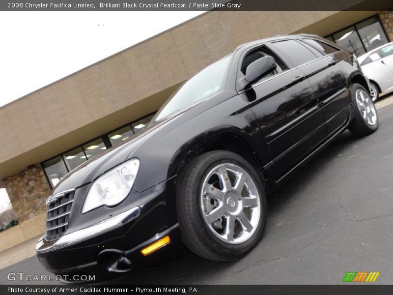 Brilliant Black Crystal Pearlcoat / Pastel Slate Gray 2008 Chrysler Pacifica Limited