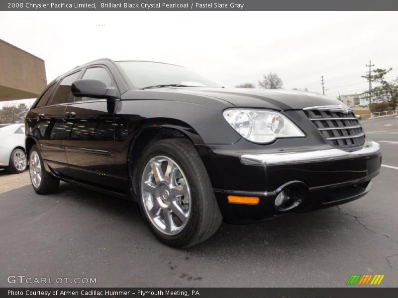 Brilliant Black Crystal Pearlcoat / Pastel Slate Gray 2008 Chrysler Pacifica Limited