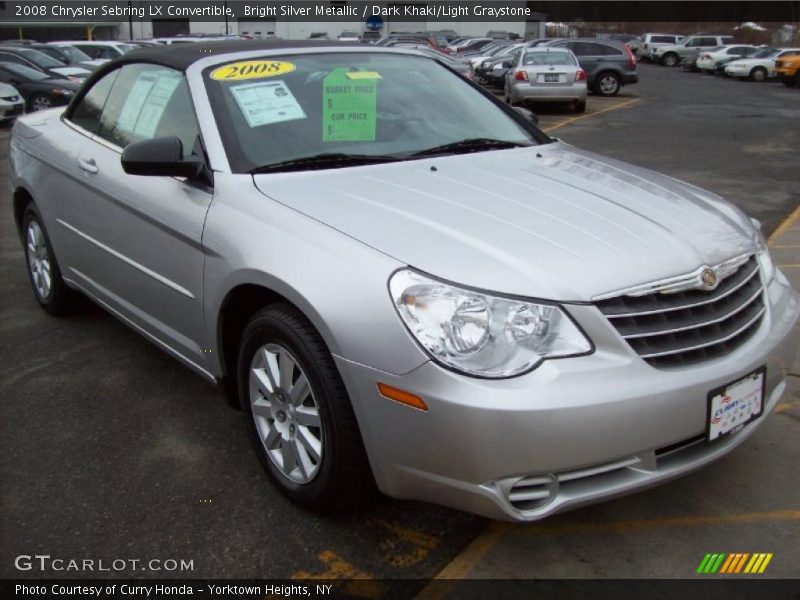 Bright Silver Metallic / Dark Khaki/Light Graystone 2008 Chrysler Sebring LX Convertible