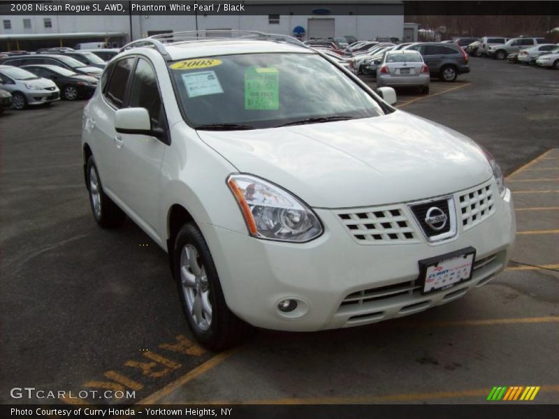Phantom White Pearl / Black 2008 Nissan Rogue SL AWD