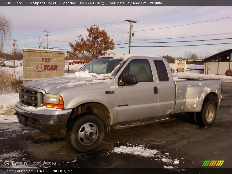 Silver Metallic / Medium Graphite 2000 Ford F350 Super Duty XLT Extended Cab 4x4 Dually