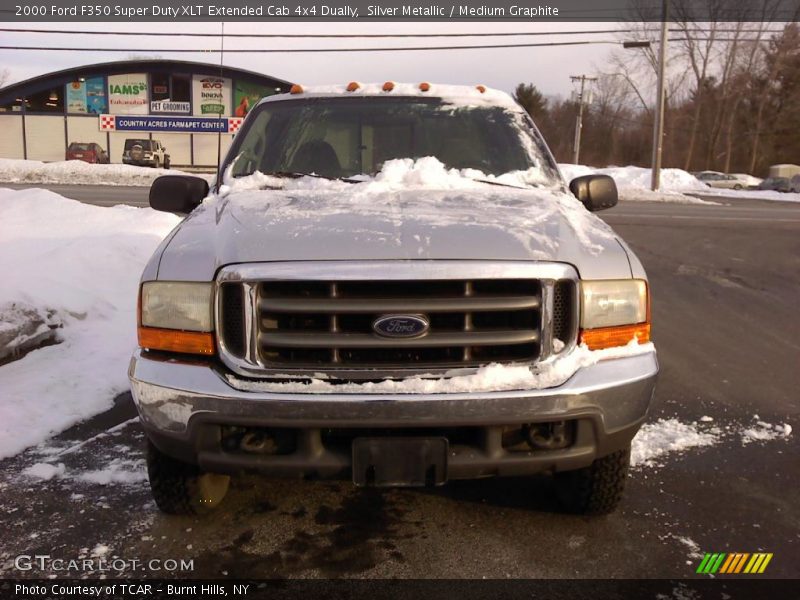 Silver Metallic / Medium Graphite 2000 Ford F350 Super Duty XLT Extended Cab 4x4 Dually