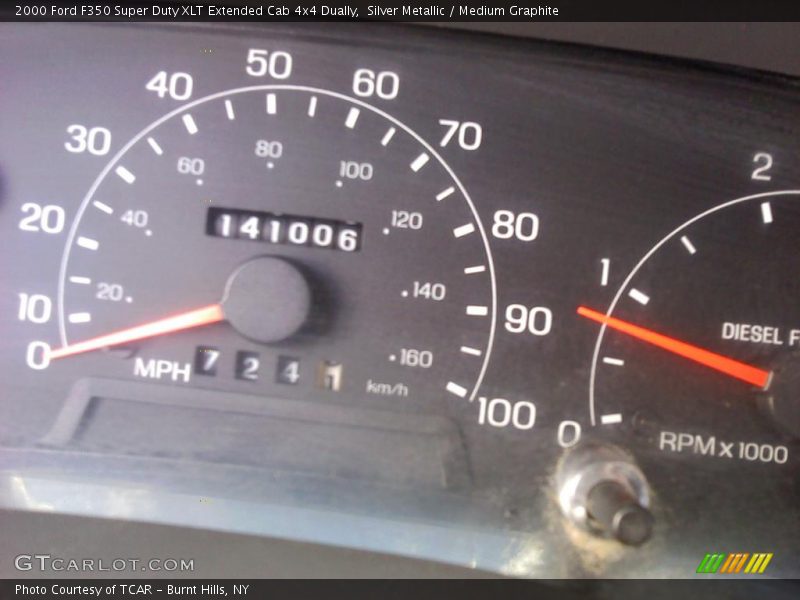 Silver Metallic / Medium Graphite 2000 Ford F350 Super Duty XLT Extended Cab 4x4 Dually