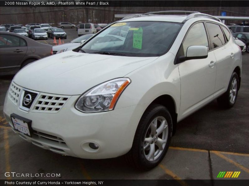 Phantom White Pearl / Black 2008 Nissan Rogue SL AWD