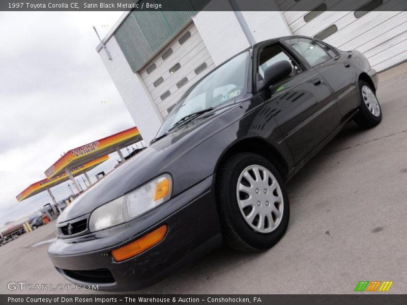 Satin Black Metallic / Beige 1997 Toyota Corolla CE