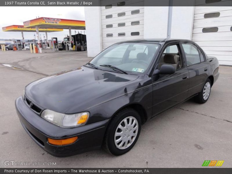 Satin Black Metallic / Beige 1997 Toyota Corolla CE