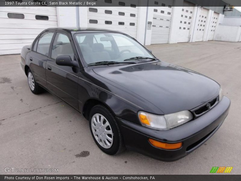 Satin Black Metallic / Beige 1997 Toyota Corolla CE