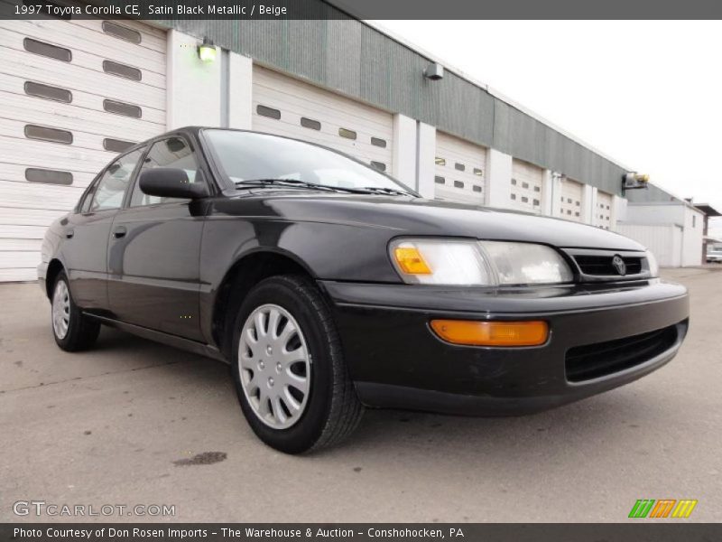 Satin Black Metallic / Beige 1997 Toyota Corolla CE