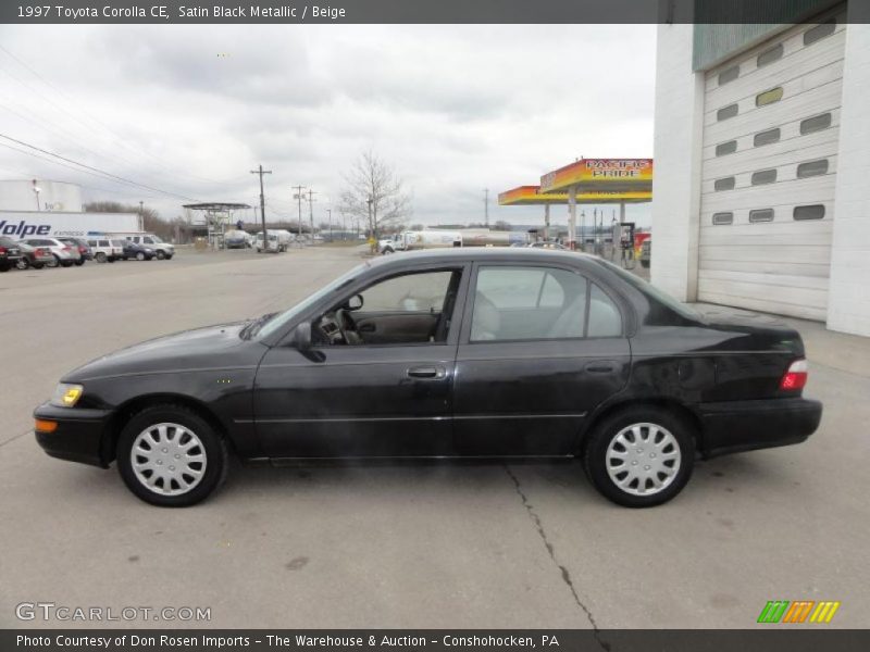 Satin Black Metallic / Beige 1997 Toyota Corolla CE