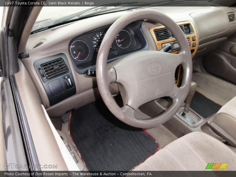 Satin Black Metallic / Beige 1997 Toyota Corolla CE