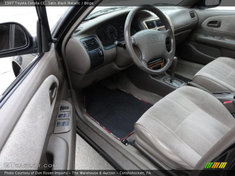 Satin Black Metallic / Beige 1997 Toyota Corolla CE