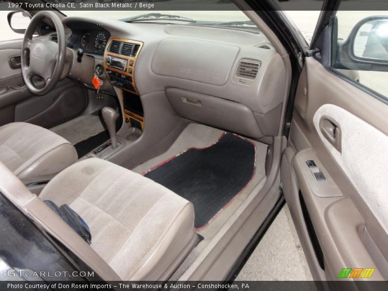 Satin Black Metallic / Beige 1997 Toyota Corolla CE