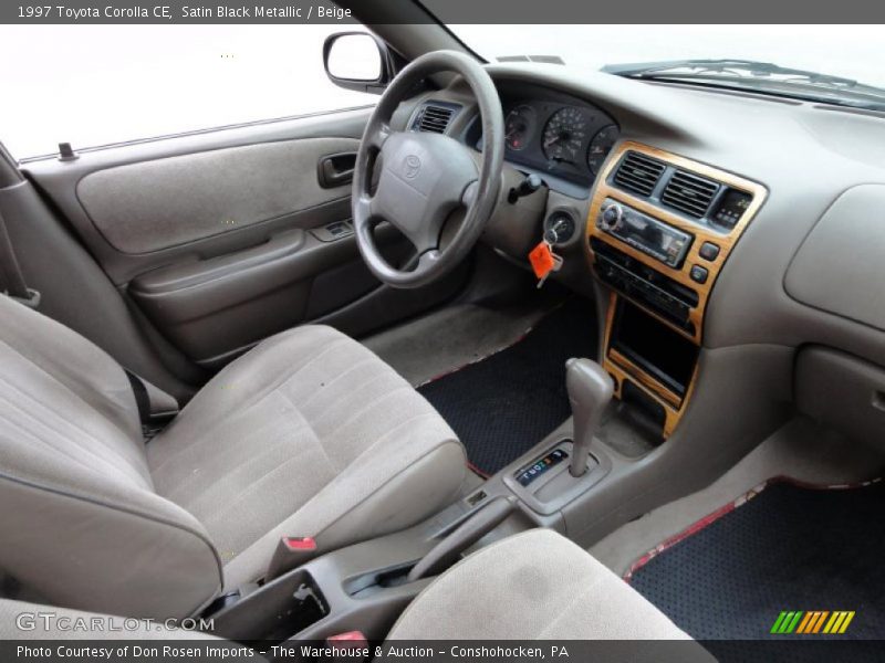 Satin Black Metallic / Beige 1997 Toyota Corolla CE