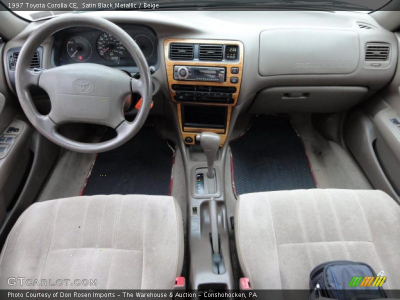 Satin Black Metallic / Beige 1997 Toyota Corolla CE