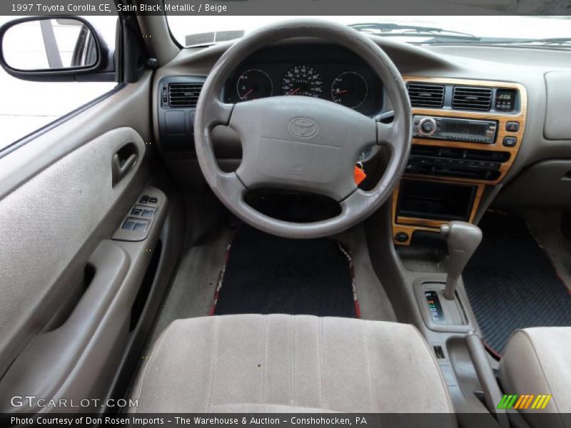 Satin Black Metallic / Beige 1997 Toyota Corolla CE
