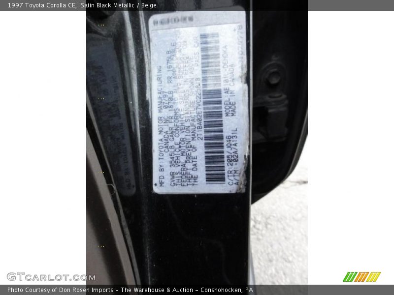 Satin Black Metallic / Beige 1997 Toyota Corolla CE