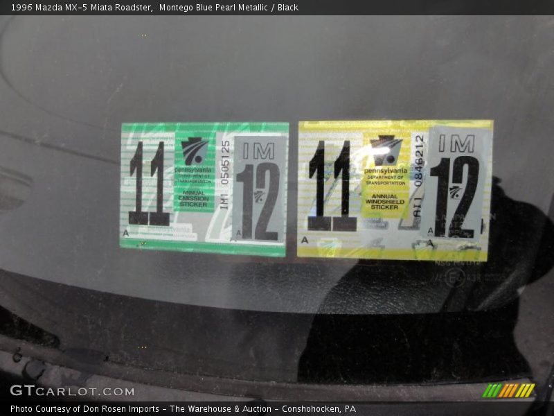 Montego Blue Pearl Metallic / Black 1996 Mazda MX-5 Miata Roadster