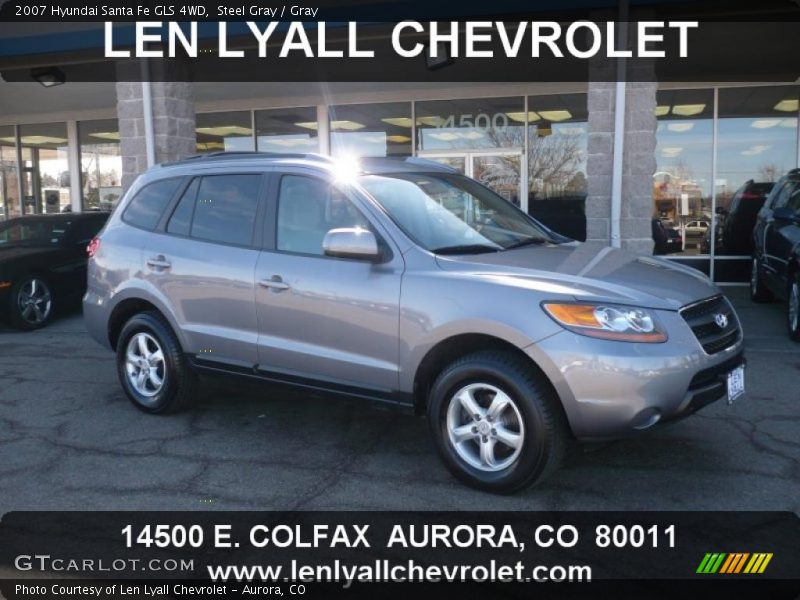 Steel Gray / Gray 2007 Hyundai Santa Fe GLS 4WD