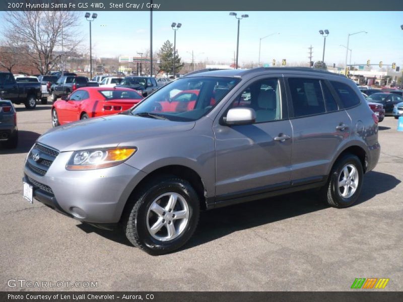 Steel Gray / Gray 2007 Hyundai Santa Fe GLS 4WD