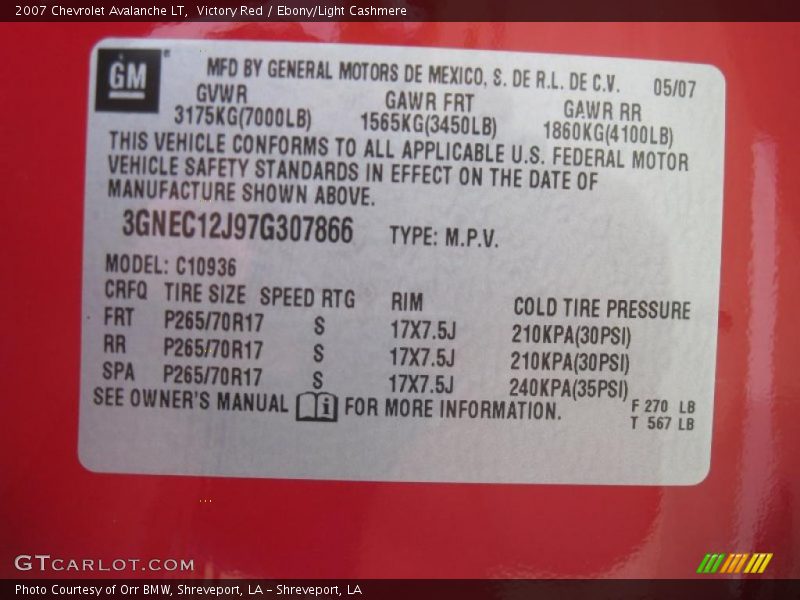 Victory Red / Ebony/Light Cashmere 2007 Chevrolet Avalanche LT
