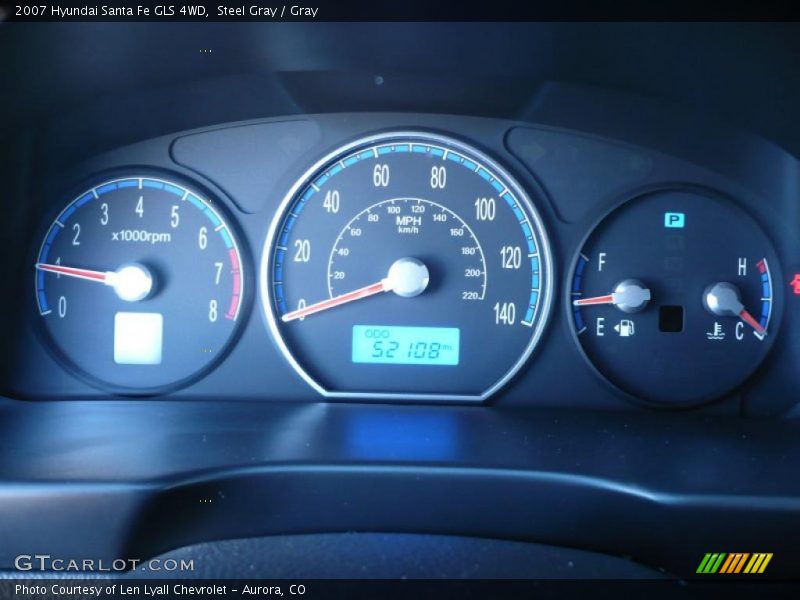 Steel Gray / Gray 2007 Hyundai Santa Fe GLS 4WD